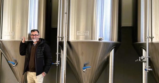 Massimiliano Di Prinzio nella camera di fermentazione